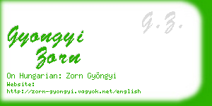 gyongyi zorn business card