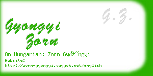 gyongyi zorn business card